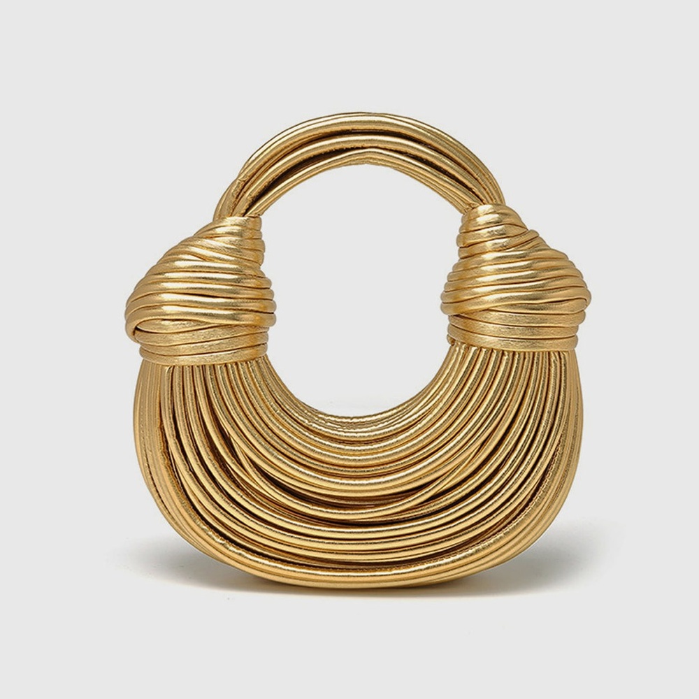 Commense Golden Twisted Hoop Bag